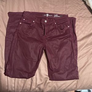 7 for all mankind coated leather jeans
